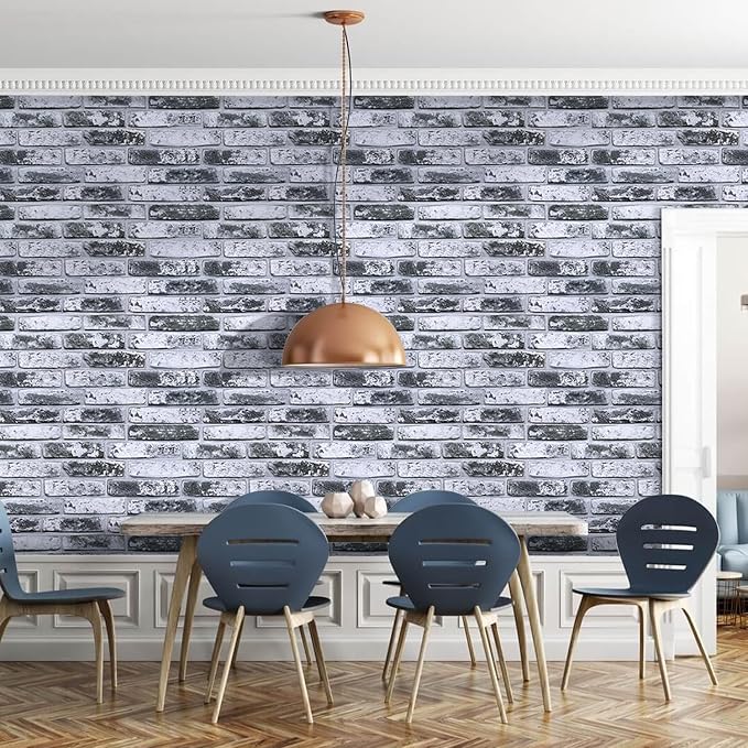 Commomy Faux Brick 3D Wall Panels,Thin UrltraLight PVC 22.8" x 11.8" | Thin UrltraLight PVC Peel and Stick Tile Retro Brick Printable for Bedroom,Living Room,TV Background（Covers 22.48 sq.ft) - Image 7