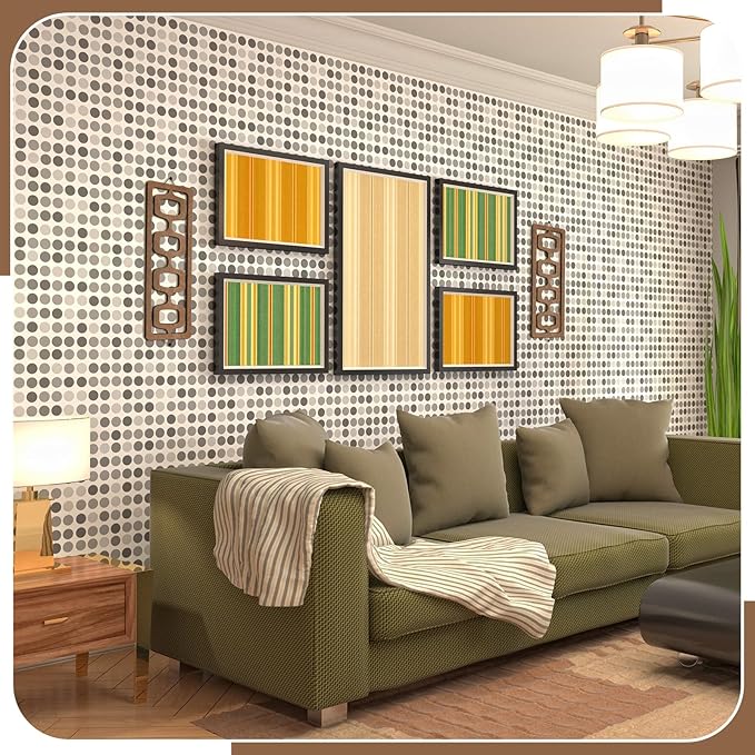 CroBlissful 2 Pcs Mid Century Modern Wall Art Wood Mid Century Elegance Decor Accents Abstract Wall Sculpture Geometric Panels for Interior Panel Art for Home Living Room(Brown) - Image 4