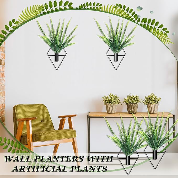 Canlierr 4 Pcs Wall Decor Hanging Planters, Boston Fern, Black - Image 4