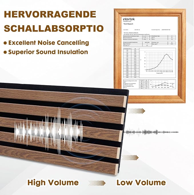 Wood Slat Acoustic Panels, 4 Pack 94.5"x7.9" (21ft²) 3D Wall Panels, Modern Fluted Sound Absorbing Wall Panels for Interior Wall Decor,Office,Home,Theater,Studio,Walnut - Image 3