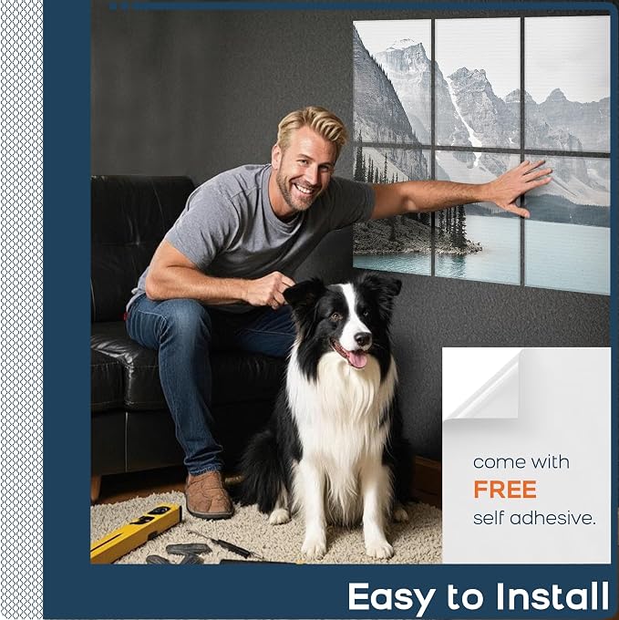 BUBOS 8 Pcs Art Acoustic Wall Panel,47.2”x31.4”Self Adhesive for Home Decor | Peel and Stick, for Home Office, Studio & Wall Decor Sound Treatment, Wall Panels for Noise Reduction & Stylish Room - Image 8