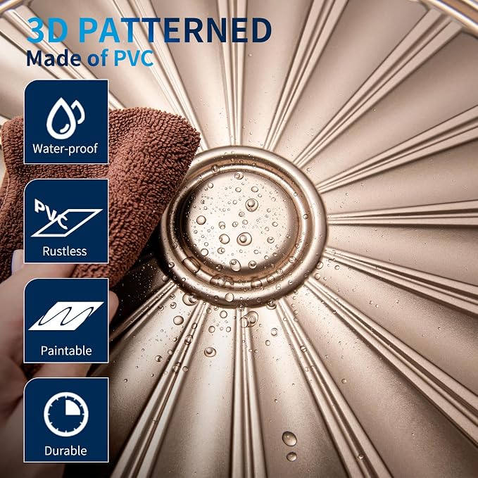 Art3dwallpanels Ceiling Tiles, 24 x 24 Inch, Rose Gold, 12 Pack | Drop Ceiling Tiles, High Grade PVC, 3D Wall Panels for Interior Wall Decor, Fire Rated, Waterproof, Light Weight - Image 2