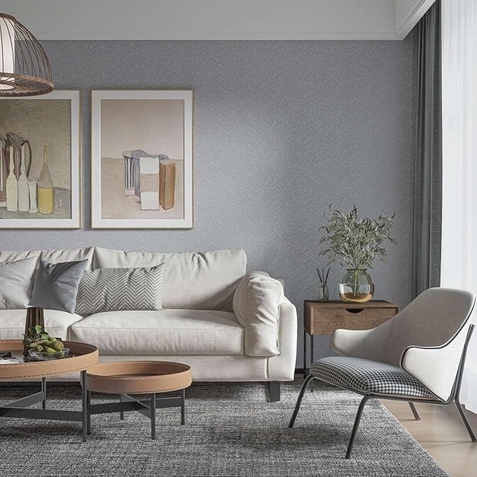 Silver Grey Wallpaper Peel and Stick Embossed Self Adhesive Contact Paper | 15.7" X 590.5" Removable Home Decoration Silk Vinyl Wrap Cabinet Countertops Furniture Renter Friendly Shelf Paper - Image 2