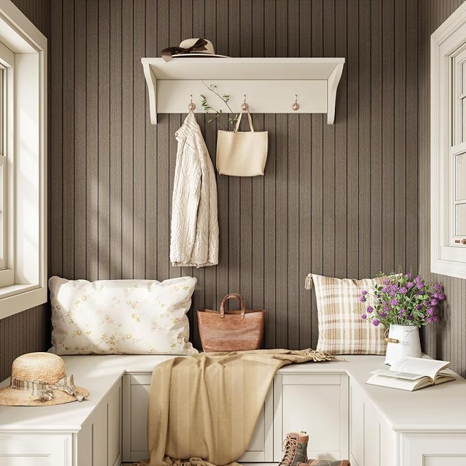 CRE8TIVE 24"x118" Large Roll Dark Brown Oak Wood Peel and Stick Wall Panels | 3D Wood Slat Wall Panel, Flexible Self Adhesive Wooded Grain Wallpaper, Foam Wall Paneling for Interior Decor Kitchen Island - Image 6