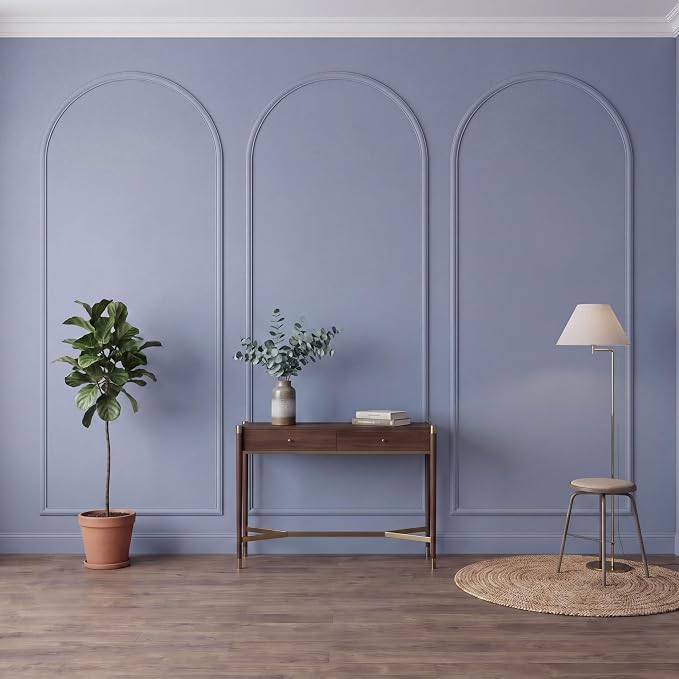Colingmill 3 Set 32 x 78 Inch Arch Wall Molding Kit Peel Stick Arch Premade Accent Wainscoting Panel Wall Panel Decor Pre Cut Trim Kit for Home Walls Molding DIY Living Room Decor (Stylish Style) by Colingmill