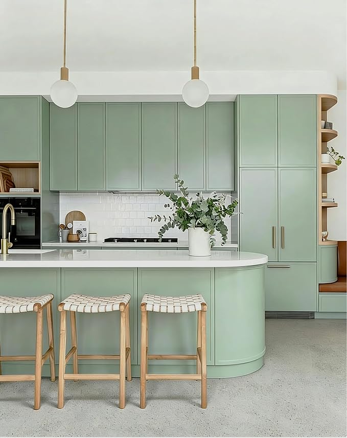 Yasinet Light Green Peel and Stick Wallpaper Green Contact Paper Sage Green Self Adhesive Removable Wallpaper Textured Solid Color Wall Paper for Wall Covering Countertop Table Vinyl 17.7" x118" - Image 4