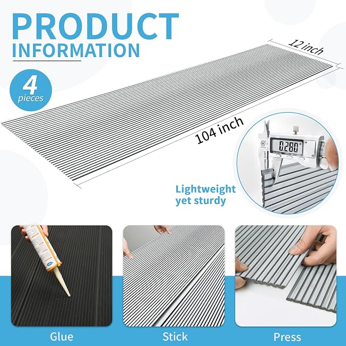 Art3d Fine Bar Design Slim Slat Wall Panel, 104 x 12 Inch, 4-Pack, Poplar | Lightweight, Wainscoting, Waterproof, Easy to Clean, Sturdy, Glue on, Elegant Style, for Bedroom, Office, Home Improvement - Image 6