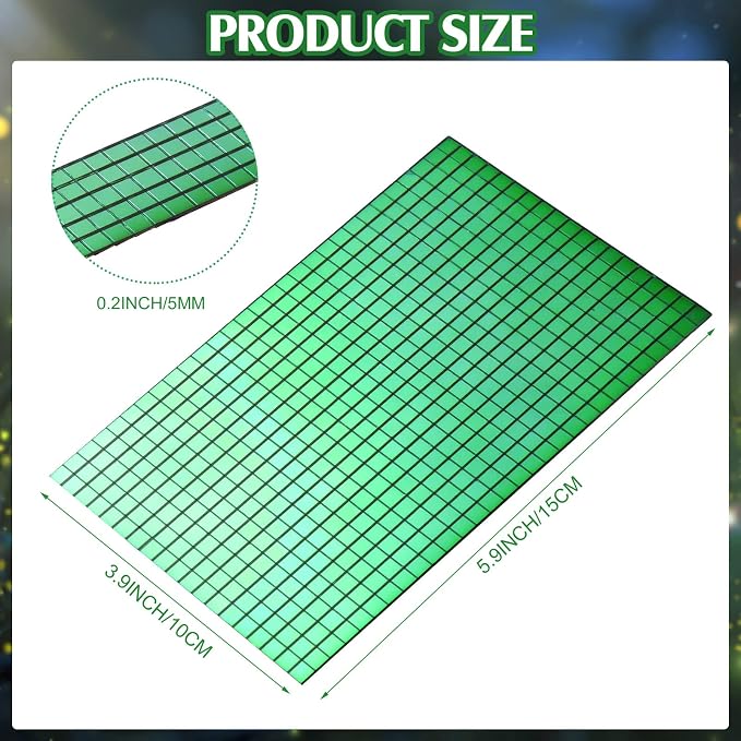 7200 Pieces Green Disco Mirror Tile Self-Adhesive Mirrors Mosaic Tile - Image 2