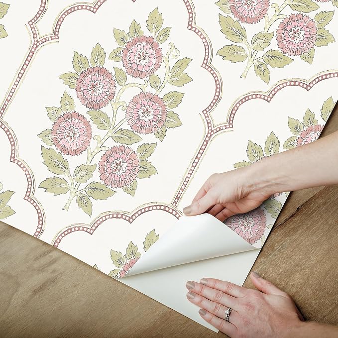 NuWallpaper x Society Social Floral Bazaar Rose Water Peel and Stick Wallpaper, Removable Wallpaper, 20.5 in x 18 ft - Image 6