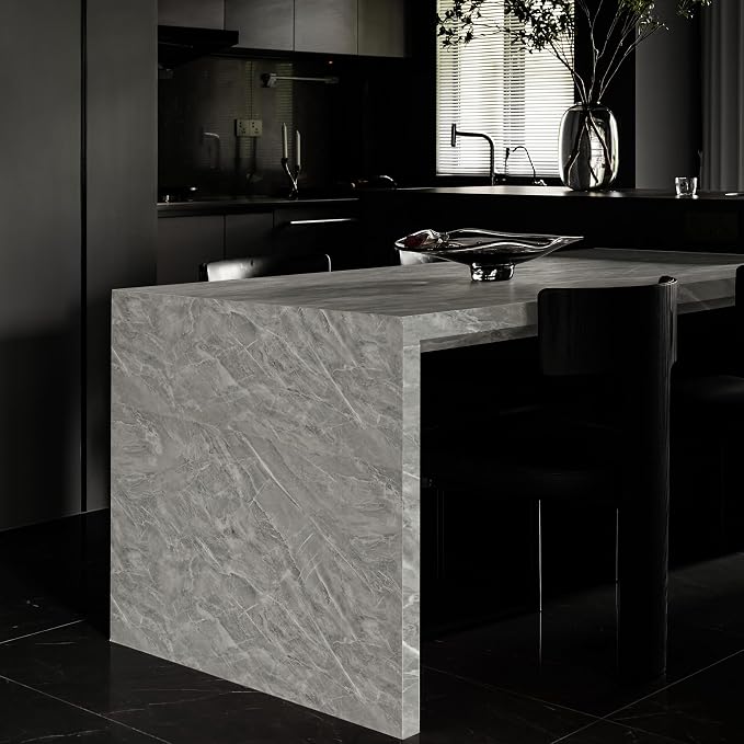 WADLE Peel and Stick Tile Shower Waterproof Marble Tiles Wall Panels, 23.62"x23.62" Self-Adhesive Backsplash Tile, 20 Pack Gray - Image 5