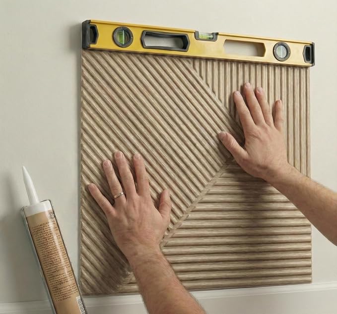 Faux Wood 3D Wall Panels, Wood Grain, Waterproof PVC, Natural Oak | 19.7x19.7 Inch, 12 Pack Covers 32.4 Sq Ft, Decorative Wood Tiles Texture, Fire Resistant, Lightweight Modern Accent Decor - Image 7