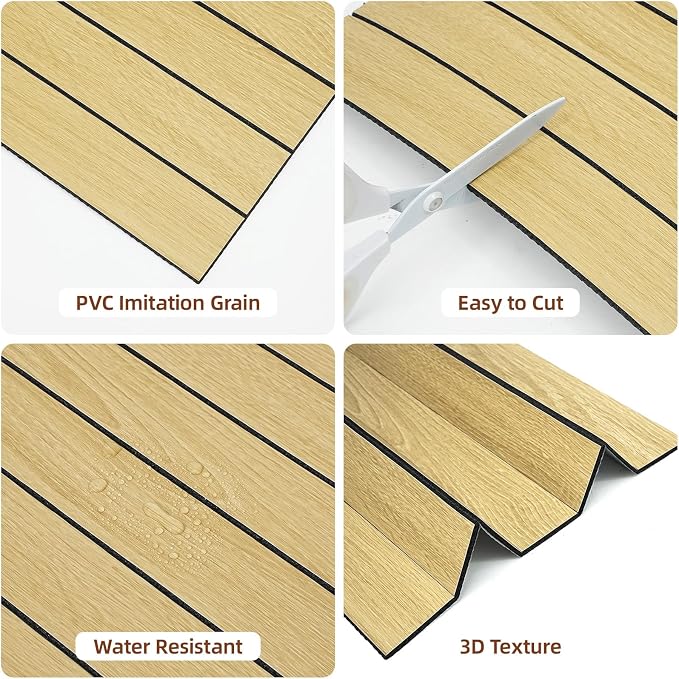WADILE Peel and Stick Wood Slat Wall Panels 12x24in PVC 10 Pack | Decorative wall panels, self adhesive, living room, bedroom, accent wall, not real wood - Image 5