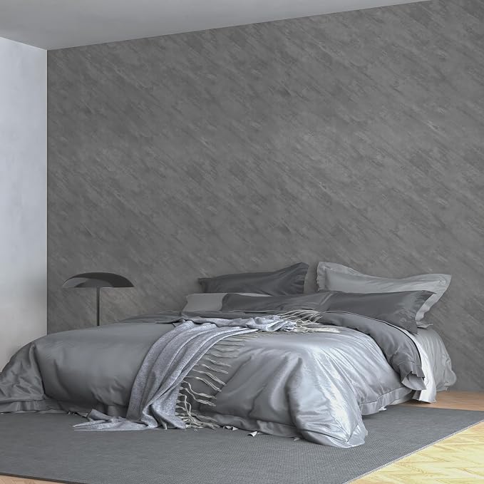 3yecao 16"×591" Large Size Grey Concrete Wallpaper Peel and Stick 3D Thick Waterproof Gray Concrete Contact Paper Matte Textured Cement Wall Tile Stickers for Bedroom Bathroom Basement Walls - Image 8