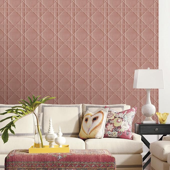 Velvet 3d wall panels for Interior wall Decor peel and stick, Soundproof Geometric Textured 3d Wall Panels for Living Room, Bedroom, TV Background Pink 17.7" x 17.7", Covers 26.15 Sq.Ft 12pcs - Image 9