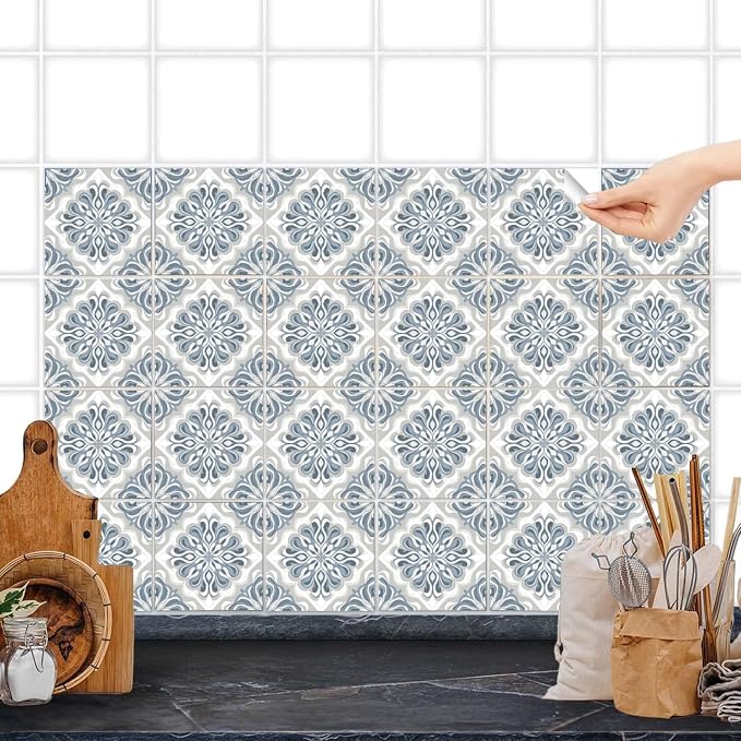 Wall Tiles Peel and Stick Waterproof - 24 Pcs (6x6 Inch) Wall Stickers Backsplash Decals for Kitchen, Bathroom, Removable Self-Adhesive Vinyl Art (Multi-color13-24, 6x6 Inch) - Image 6