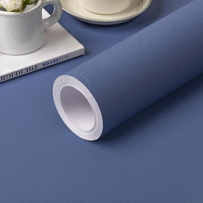 Blue Peel and Stick Wallpaper Blue Contact Paper for Cabinets and Drawers | 15.7" x 393.7" Self Adhesive Removable Vinyl Film WallPaper for Bedroom Decorative Table and Wall Reform by practicalWs