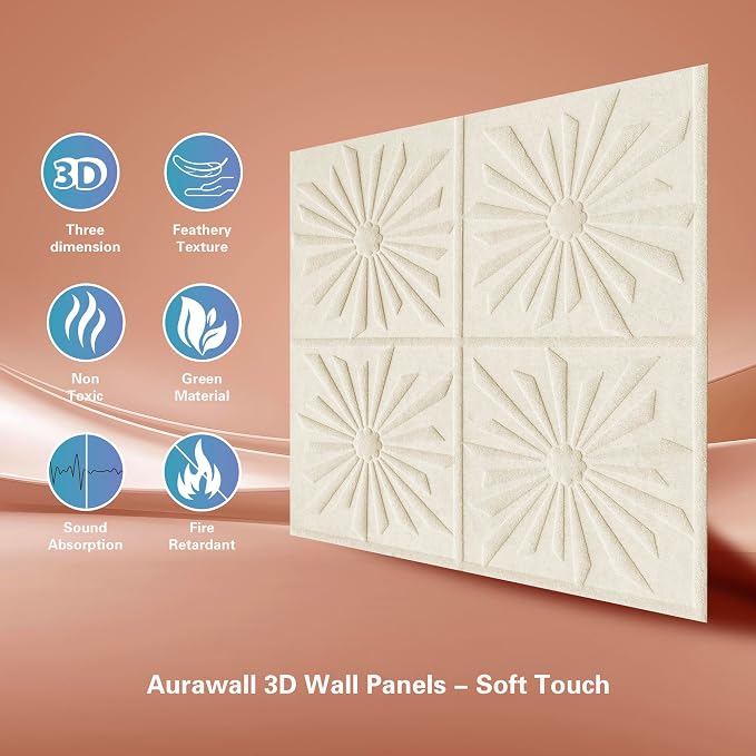 3D Wall Panels Peel and Stick Wall Panels for Interior Wall Decor | Modern Velvet Soundproof Self-Adhesive Art Acoustic Wall Panels for Living Room, Bedroom, TV Background 17.7"x17.7" 12-Piece - Image 3