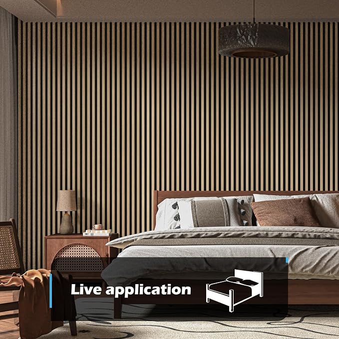 Art3d 108 x 12 in 3D Fluted Soundproof Wood Slat Wall Panel, 2-Pack, Peach | Reduce Noise, Durable, Sustainable, Moisture Resistant, Easy Mounting, Low Maintenance, Long Lasting, Home Decor, Office Use - Image 2