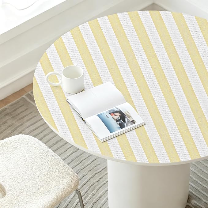 Yellow White Peel and Stick Wallpaper 15.7"x118" Modern Stripe Wallpaper | Self-adhesive Contact Paper for Cabinets Furniture Renovate Wall Covering - Image 5