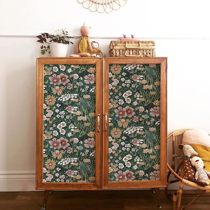 Orainege Peel and Stick Wallpaper Boho Vintage Floral Wallpaper | 16.9inx118.1in Daisy Wallpaper Self Adhesive Floral Contact Paper for Bedroom Living Room Accent Wall Removable - Image 4