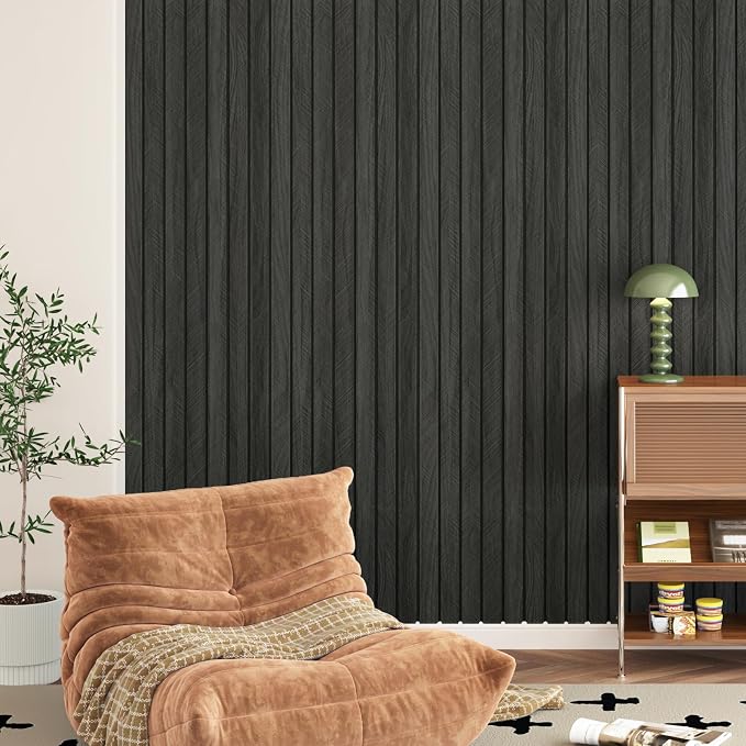 197"x23.6" 3D Wood Panels for Interior Wall Decor Peel and Stick Acoustic Wood Slat Wall Panel Self Adhesive Soundproof Wooden Slats Paneling Wallpaper for Bedroom Living Room Gym Backdrop - Image 2