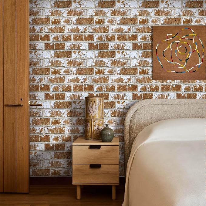 Commomy Faux Brick Wall Panels Peel and Stick Thin PVC 10 Pcs 11.8" x 11.8" | Small Size Thin PVC Quick Wall Covering Home Decor for Kitchen,Fireplace,Home Office (Covers 9.7 sq.ft) - Image 8