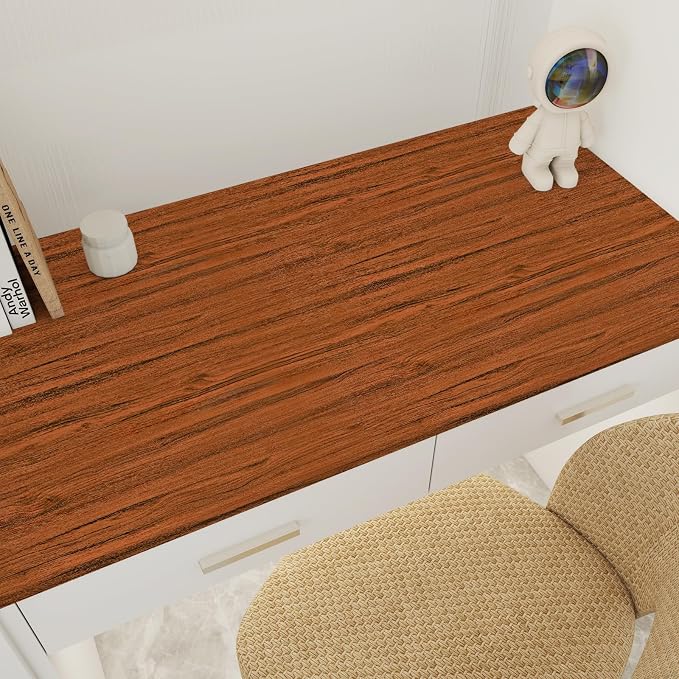 Wood Grain Contact Paper 17.3"x200" Cherry Wood Look Peel and Stick Wallpaper Vintage Removable Self Adhesive Vinyl Faux Wood Wallpaper for Cabinets Countertops Covering - Image 6