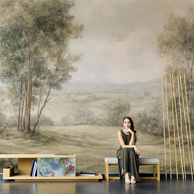 Forest Wall Murals Peel and Stick Self Adhesive Canvas Wallpaper | Large Removable Woodland Mural for Living Room Bedroom Office Home Decor and Accent Walls in Multiple Standard Sizes by ARVOTONE