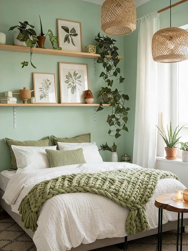 Dimoon 787''x17.7'' Green Peel and Stick Wallpaper Contact Paper Modern Self Adhesive Wall Paper Removable Renter Friendly Textured Solid Color Shelf Cabinet Vinyl Roll (787''x17.7'',Light Green) - Image 8