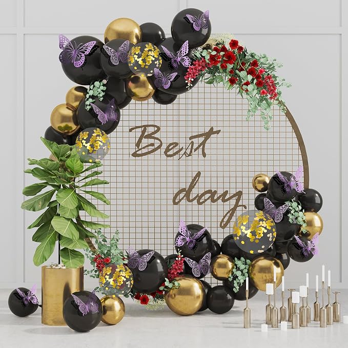 SAOROPEB 3D Butterfly Wall Decor 48 Pcs Lavender Butterfly Decorations | 4 Styles 3 Sizes, Butterfly Birthday Decorations Butterfly Party Decorations Cake Decorations, Removable Stickers - Image 4