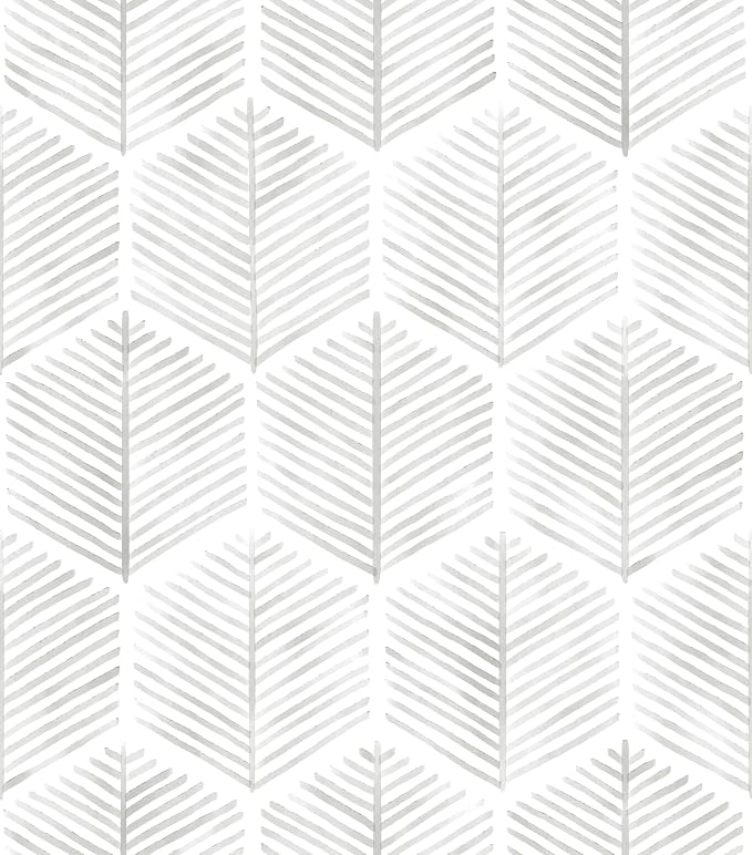 MelunMer Modern Peel and Stick Wallpaper Boho Contact Paper 17.3''×512'' | Grey and White Self Adhesive Removable Wallpaper for Bedroom/Bathroom Waterproof Geometric Contact Paper for Cabinets, Drawer by MelunMer