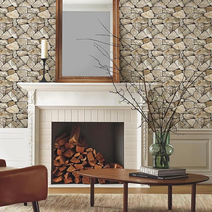 Commomy Faux Stone Peel and Stick 3D Wall Panels 10 Pcs 11.8" x 11.8" | Ultralight Thin PVC Printable Faux Rock Wall Covering Decorative Tiles for Living Room,Fireplace(Covers 9.7 sq.ft) - Image 7