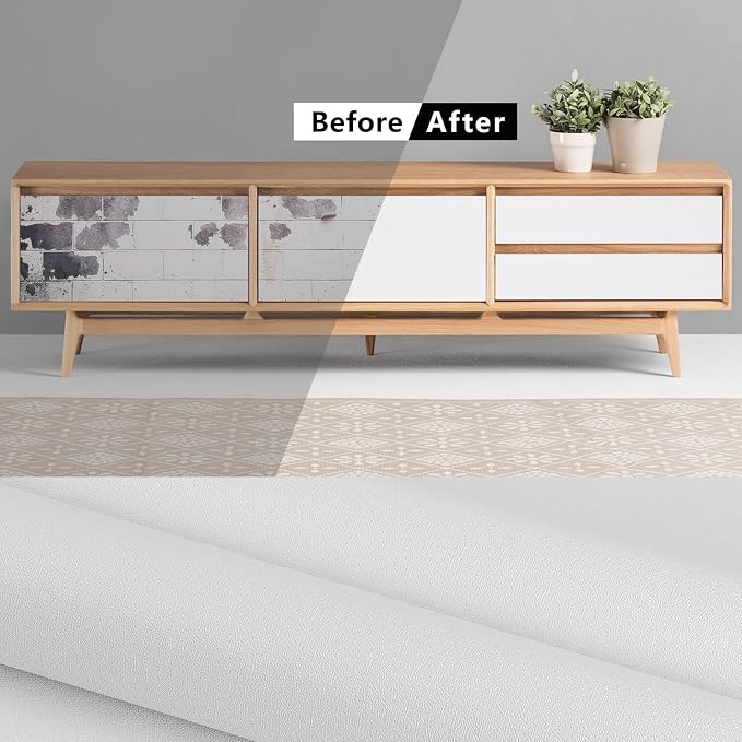 White Contact Paper Solid White Peel and Stick Wallpaper 17.3"x1200" Matte Self Adhesive Waterproof Vinyl Roll for Bathroom Kitchen Backsplash Cabinets Shelf Liners Drawers - Image 7