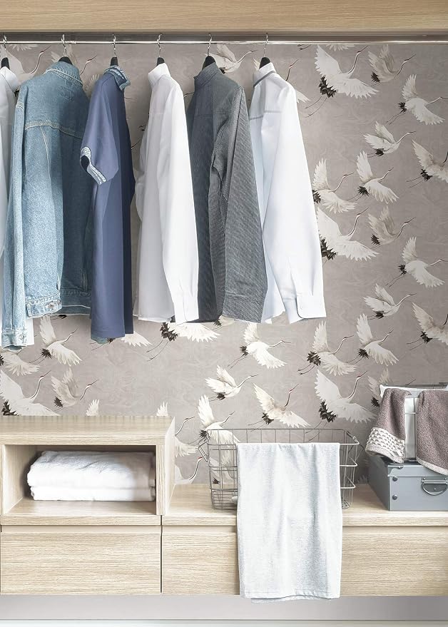 NuWallpaper Halcyon Peel and Stick Wallpaper, Grey Textured Removable Contact Paper for Walls, Self Adhesive Wall Covering for Bedroom Living Room Accent Wall - Image 2