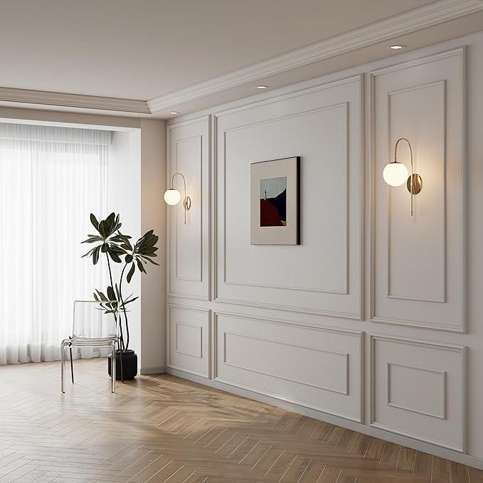 Pangda 3 Set Peel and Stick Wall Molding Kit Panel, 31x63in+78x63in | Premade, Wainscoting Accent Panel, Wall Moulding Kit, 3D, for Interior and Outer Layer, Ready to Assemble, Accent Molding - Image 3