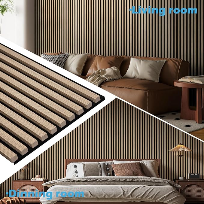 Art3d 108 x 12 in 3D Fluted Soundproof Wood Slat Wall Panel, 2-Pack, Peach | Reduce Noise, Durable, Sustainable, Moisture Resistant, Easy Mounting, Low Maintenance, Long Lasting, Home Decor, Office Use - Image 3