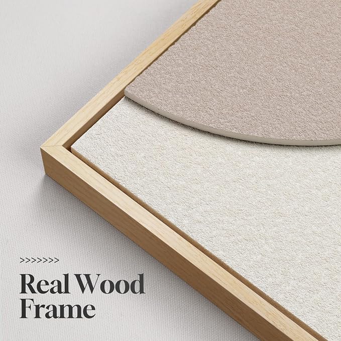 3D Large Framed Boho Neutral Abstract Wall Art for Living Room, 3 Piece | Solid Wood Frame, Textured Paintings, Beige Geometric Sculptural Artwork, 24x36 In Pictures Wall Decor Bedroom Office - Image 6