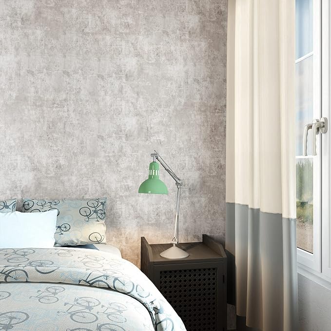 VEELIKE Neutral Concrete Wallpaper Peel and Stick Boho Aesthetic Wallpaper for Bedroom Bathroom 354''x32'' Wide Concrete Contact Paper for Countertops Waterproof Cement Vinyl for Accent Walls Kitchen - Image 5