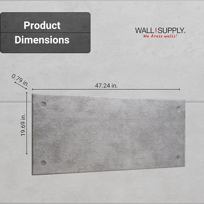 Wall!Supply 3D Wall Panels – Industrial Concrete Loft Style – Lightweight Foam (EPS) – Wallpaper Alternative for Living Room, Bedroom & Office – Easy DIY Installation – 4 Pack, Covers 25.84 Sq Ft | Lightweight EPS Foam, Wallpaper Alternative, Easy DIY ... - Image 4
