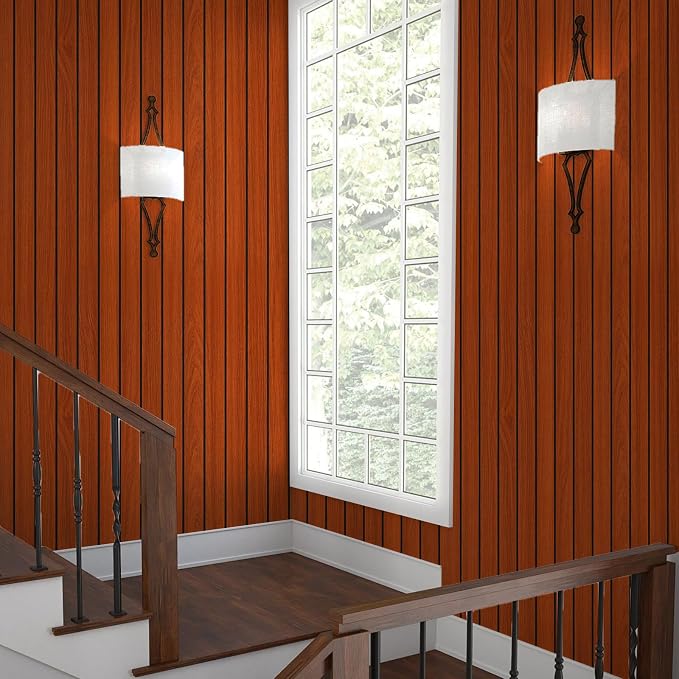 3D Brown Wood Wall Panels Acoustic Slat Wall Paneling 23.62" x 110.24" | Peel and Stick Wood Panels Self Adhesive Flexible Soundproof Wooden Slats for Bedroom Living Room Workshop Wall Decor - Image 3