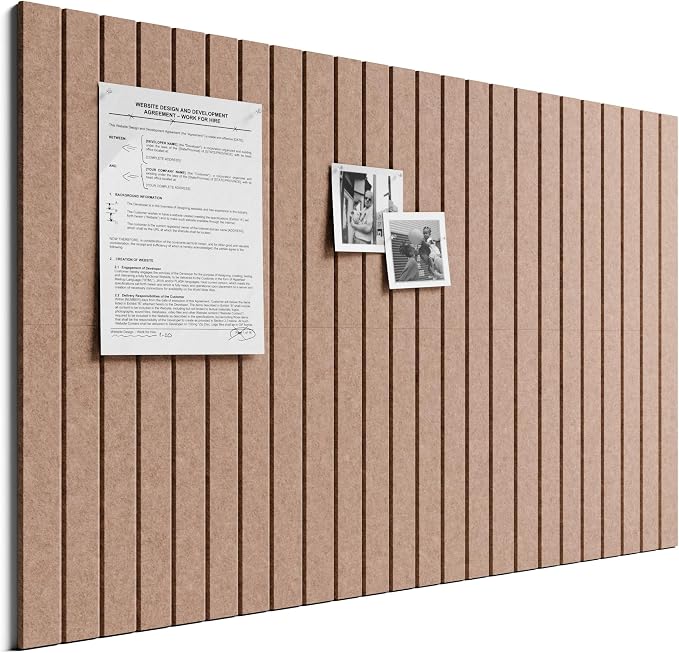 Bumusty 36"x 24" Large Felt Bulletin Board Tiles,Terracotta | 6-Pack Cork Board Alternative, Wall Decor, 30 Pushpins, 30 Adhesive Tabs, Vision Board, Office, Classroom, Home, Dorm by BUMUSTY