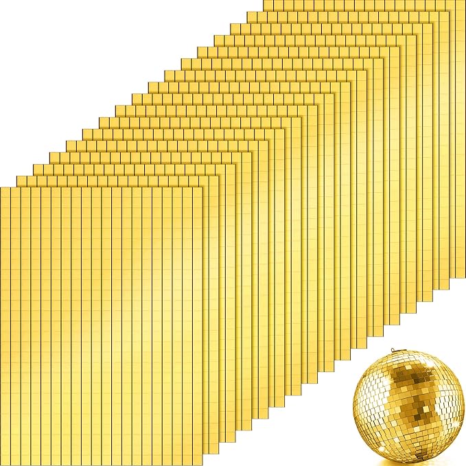 10800 Pieces Gold Disco Mirror Tile Self-Adhesive Mirrors Mosaic Tile by Romooa