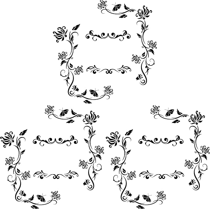 PLIGREAT Black Flowers Vines Wall Stickers, Butterfly Wall Decals, Removable Vinyl Walls Sticker for Nursery Bedroom Living Room Walls Decorations Home Indoor Art Decor Window Decor (Pack of 3) by PLIGREAT