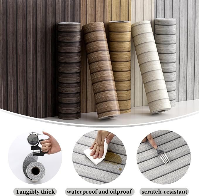 Gray Peel and Stick Slat Wall Panels,Wood Grain Paneling 118"x15.75" | (13Sq.ft)Self-Adhesive,Soundproof,Moisture-Resistant,3D,Faux Wood Panels,for Bedroom,Bathroom,Entryway,Walls & Ceilings - Image 6