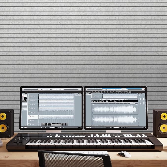 TONOR Dual-Layer Thickened Acoustic Wall Panels-8 Pack 47.2"x23.6"x0.72" | Self Adhesive High Density Sound Proof Panels for Walls, Peel and Stick Wall Panels for Recording Studio Furniture, Gray - Image 7