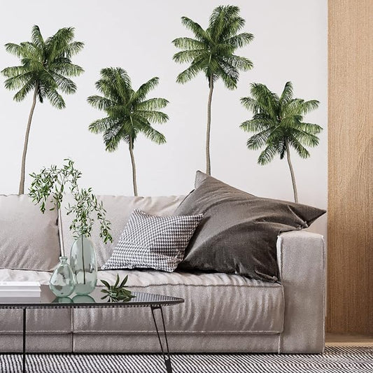 FAYYGYH Tropical Plants Palm Tree Wall Stickers, Green Leaves Removable Art Murals for Living Room, TV Background, Bedroom, Office & Nursery Decor by FAYYGYH