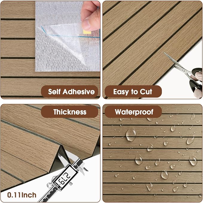 3D Peel and Stick Wall Panels PVC Grille Slat 197"x15.8" Self-Adhesive Wall Sticker Soundproof Paneling for Walls and Ceiling in Faux White Wood Grain Texture - Image 2