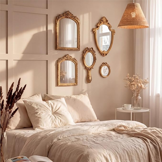 Vintage Mirror Set,13in/8in/7in/4in,Classic Style,5 Pcs - Image 5