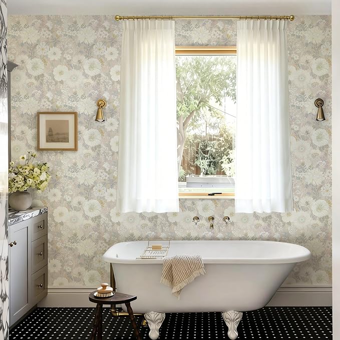 Peel and Stick Wallpaper Floral Beige Contact Paper Vintage Wallpaper Neutral Cottage Boho Farmhouse Removable Renter Friendly Waterproof Wall Paper for Cabinets Kitchen Botanical Vinyl 394" x 17.3" - Image 3