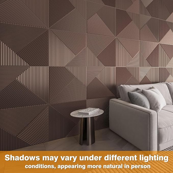 WOWSTAR 12-Pack 3D Wall Panels 19.7" x 19.7", Antique Copper Slat Wall Panels for Interior Wall Decor, Luxury Wall Covering for Living Room & Bedroom | 12-pack, 19.7"x19.7", Textured wall panels, accent wall covering, living room bedroom office - Image 3